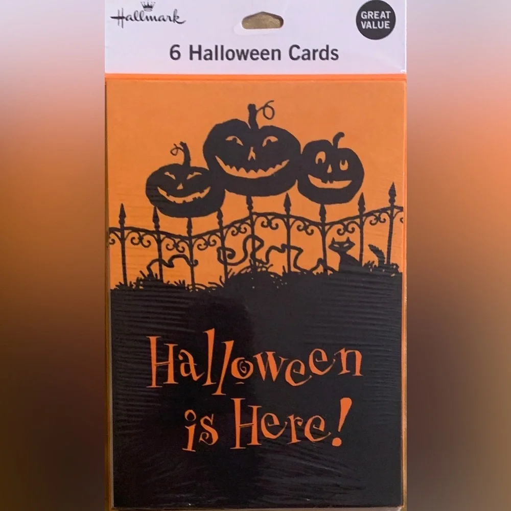 Hallmark Halloween Cards - Black and Orange Brand New Still in package